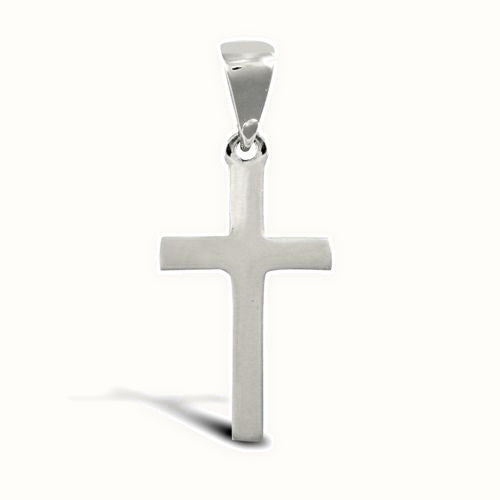 9ct White Gold Solid Cross