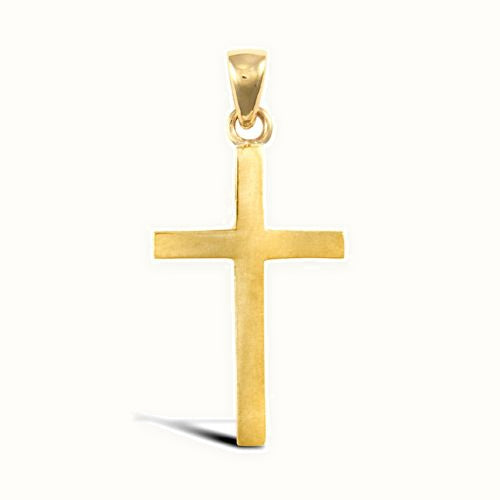 18ct Yellow Gold Plain Solid Cross