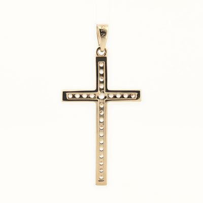 9ct Gold Channel Set CZ Cross