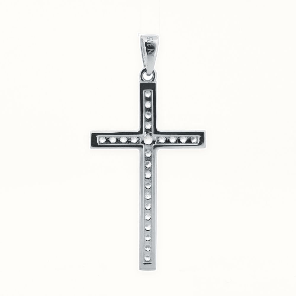 9ct Gold Channel Set CZ Cross