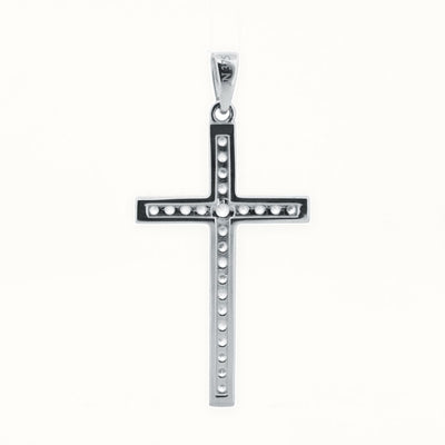 9ct Gold Channel Set CZ Cross