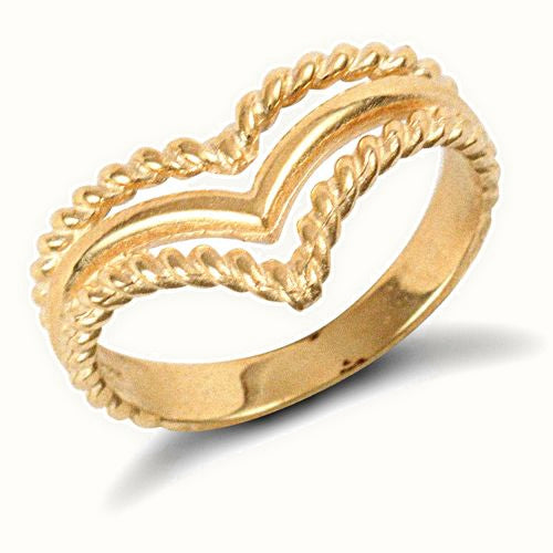9ct Yellow Gold Wishbone Ring