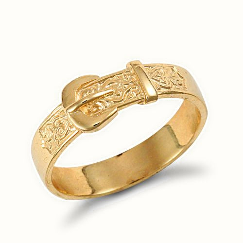 9ct Yellow Gold Buckle Ring