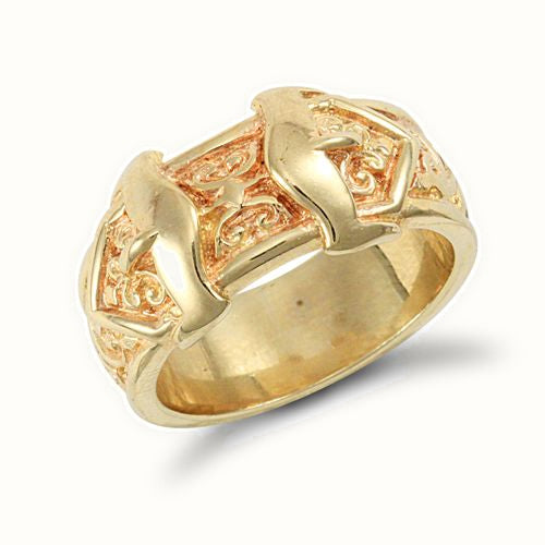 9ct Yellow Gold Double Buckle Ring