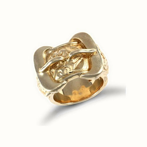 9ct Yellow Gold Double Buckle Ring