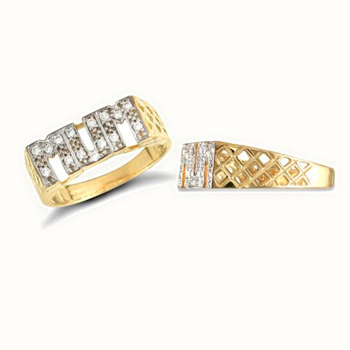 9ct Yellow Gold Cubic Zirconia Mum Ring
