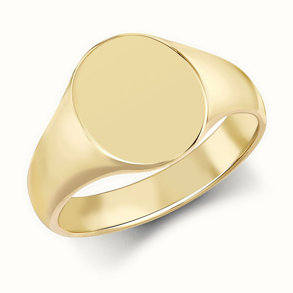 9ct Yellow Gold Oval Plain Signet Ring
