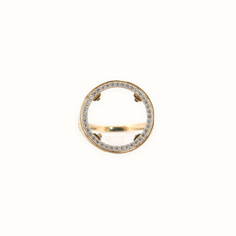 9ct Yellow Gold Sovereign Ring with a CZ set bezel