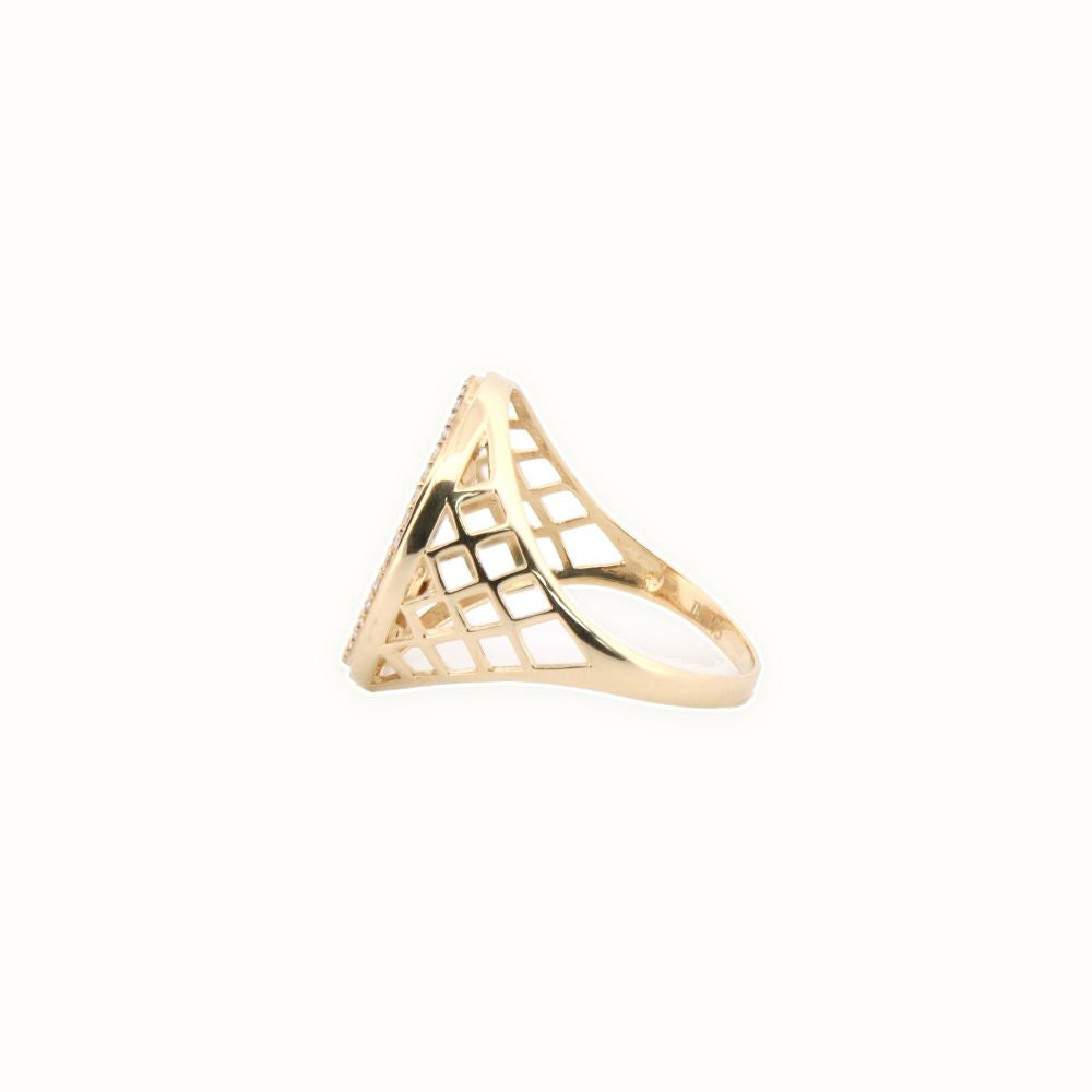 9ct Yellow Gold Sovereign Ring with a CZ set bezel