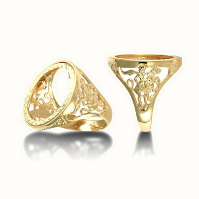 9ct Yellow Gold St George Sovereign Ring