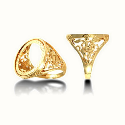 9ct Yellow Gold St George Sovereign Ring