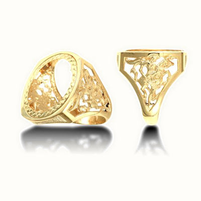 9ct Yellow Gold St George Sovereign Ring