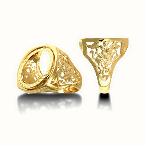 9ct Yellow Gold St George Sovereign Ring