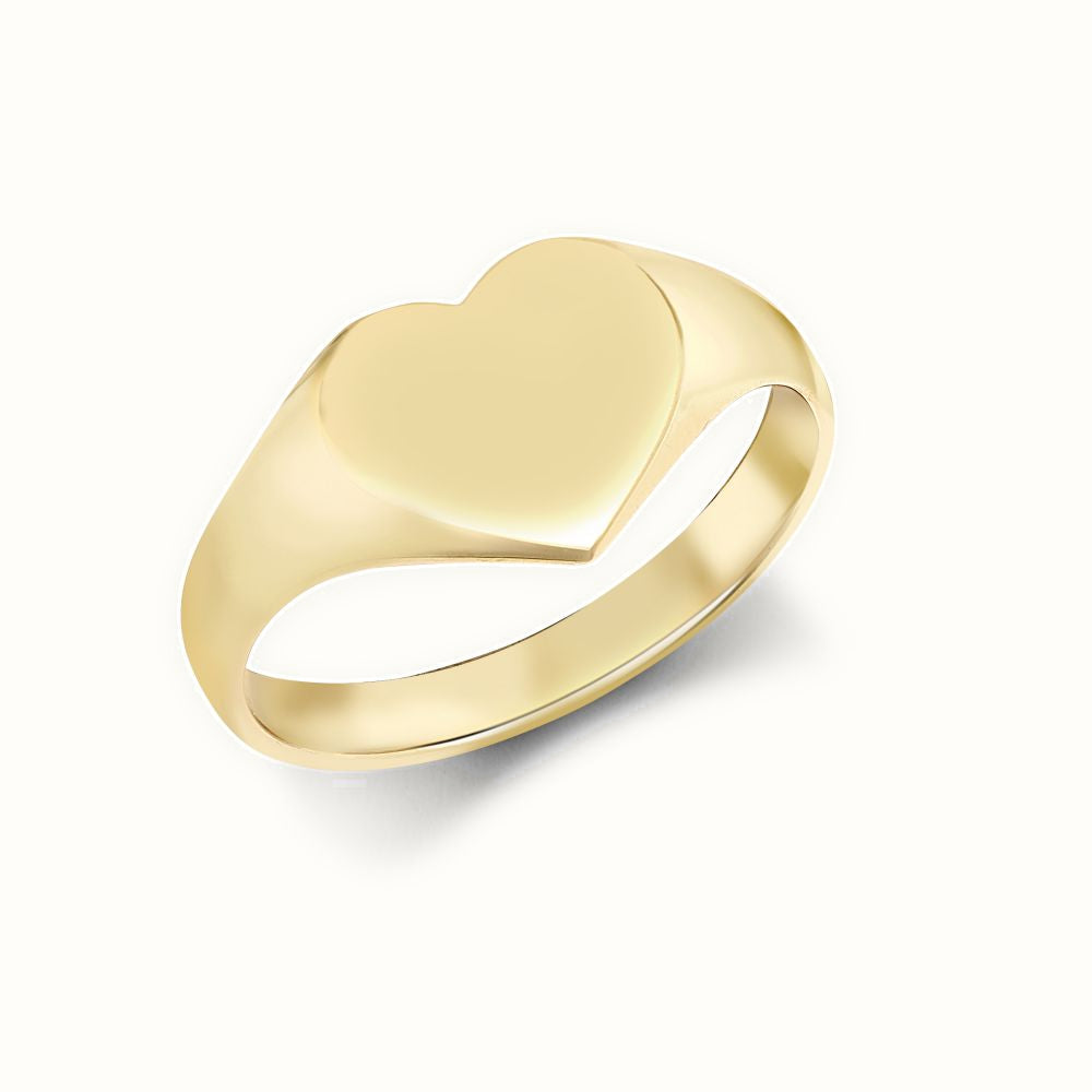 9ct Yellow Gold Signet Ring Heart