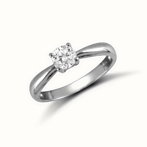 9ct White Rbc CZ Solitaire Ring