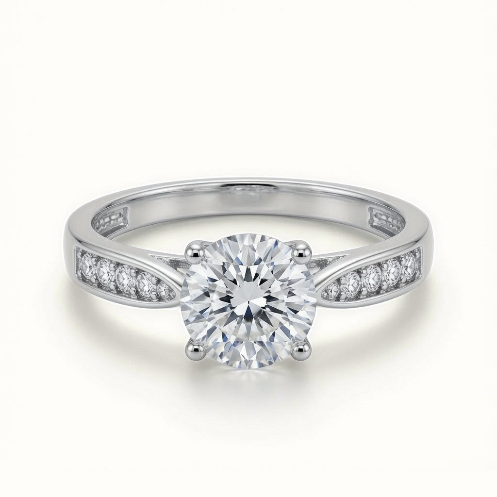 9ct White CZ Ladies Dress Ring