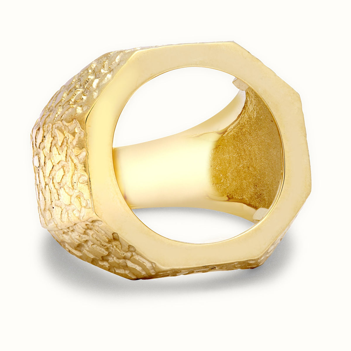 9ct Yellow Heavy Weight Sov Octagonal Ring Mount