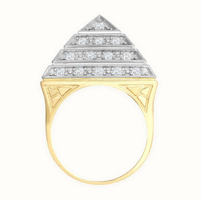 9ct Yellow Gold 1.5 Ounce CZ Set Pyramid Ring
