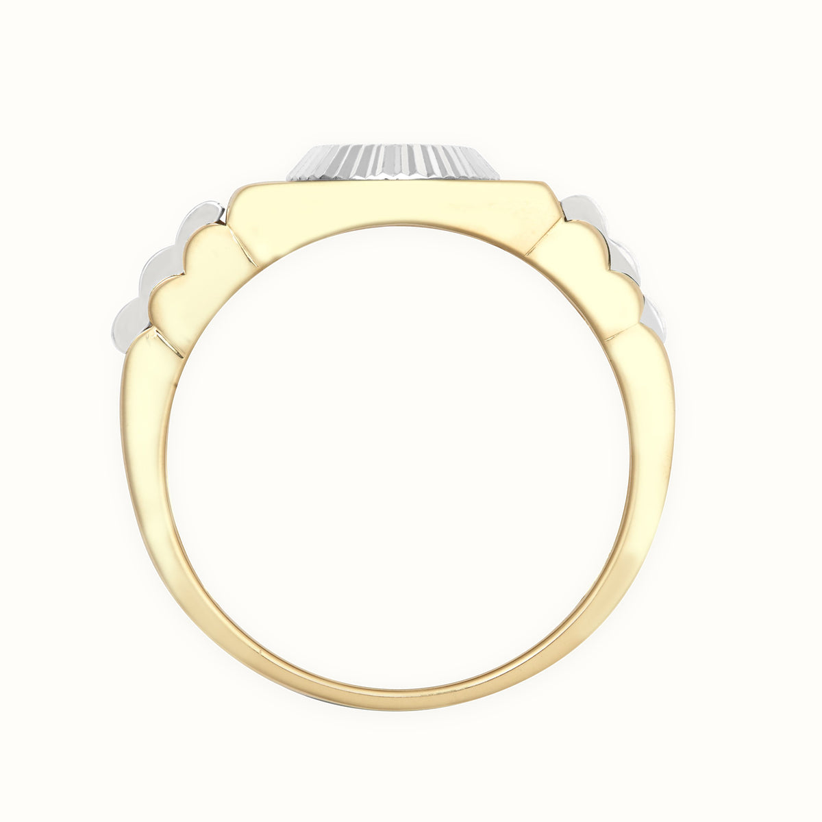 9ct Yellow & White Gold CZ Set Watch Strap & Bezel Ring