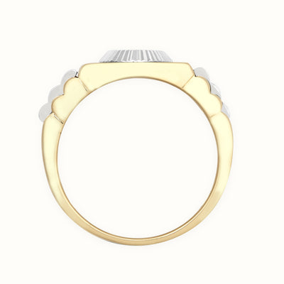 9ct Yellow & White Gold CZ Set Watch Strap & Bezel Ring