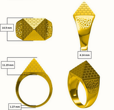 9ct Yellow Gold Pyramid Ring