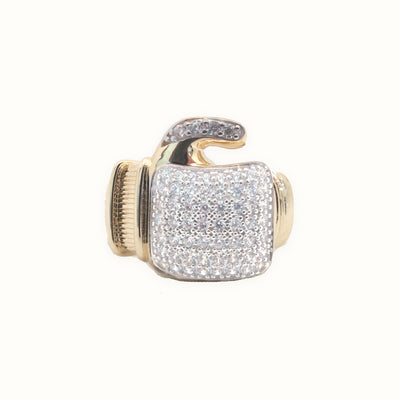 9ct Yellow Gold Cubic Zirconia Boxing Glove Ring