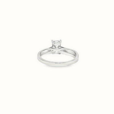 9ct White Gold, 1.00ct Emerald Cut Cubic Zirconia Wed-fit Solitaire Ring
