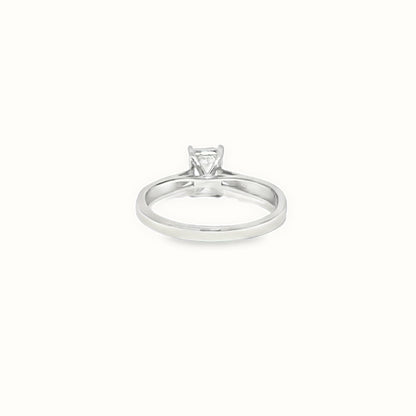 9ct White Gold, 1.00ct Emerald Cut Cubic Zirconia Wed-fit Solitaire Ring
