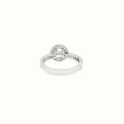 9ct White Gold, 1.00ct Round Cubic Zirconia Wed-fit Halo Ring