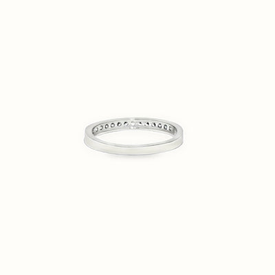 9ct White Gold, Half Eternity Cubic Zirconia Ring
