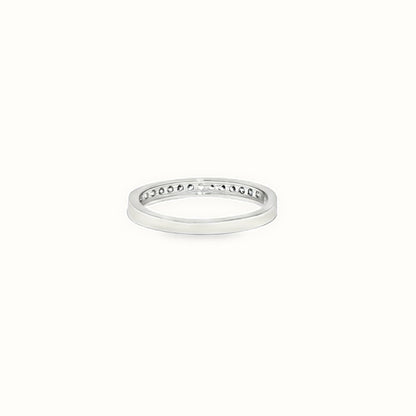 9ct White Gold, Half Eternity Cubic Zirconia Ring