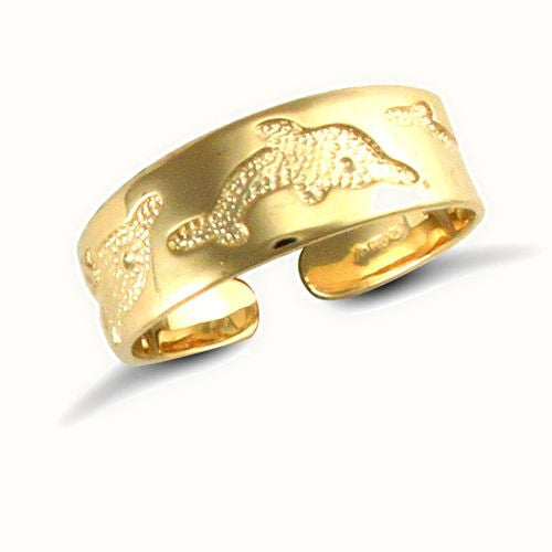 9ct Yellow Gold Dolphin Toe Ring