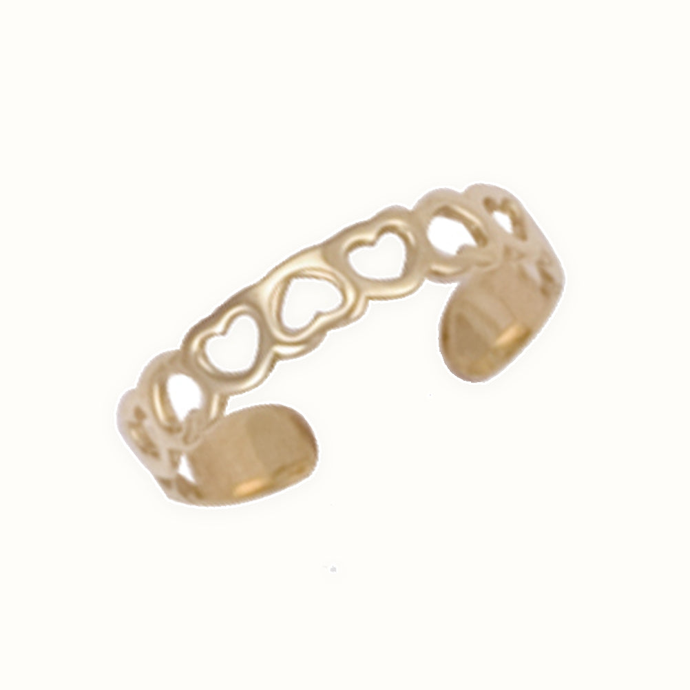 9ct Gold Cut-Out Hearts Toe Ring