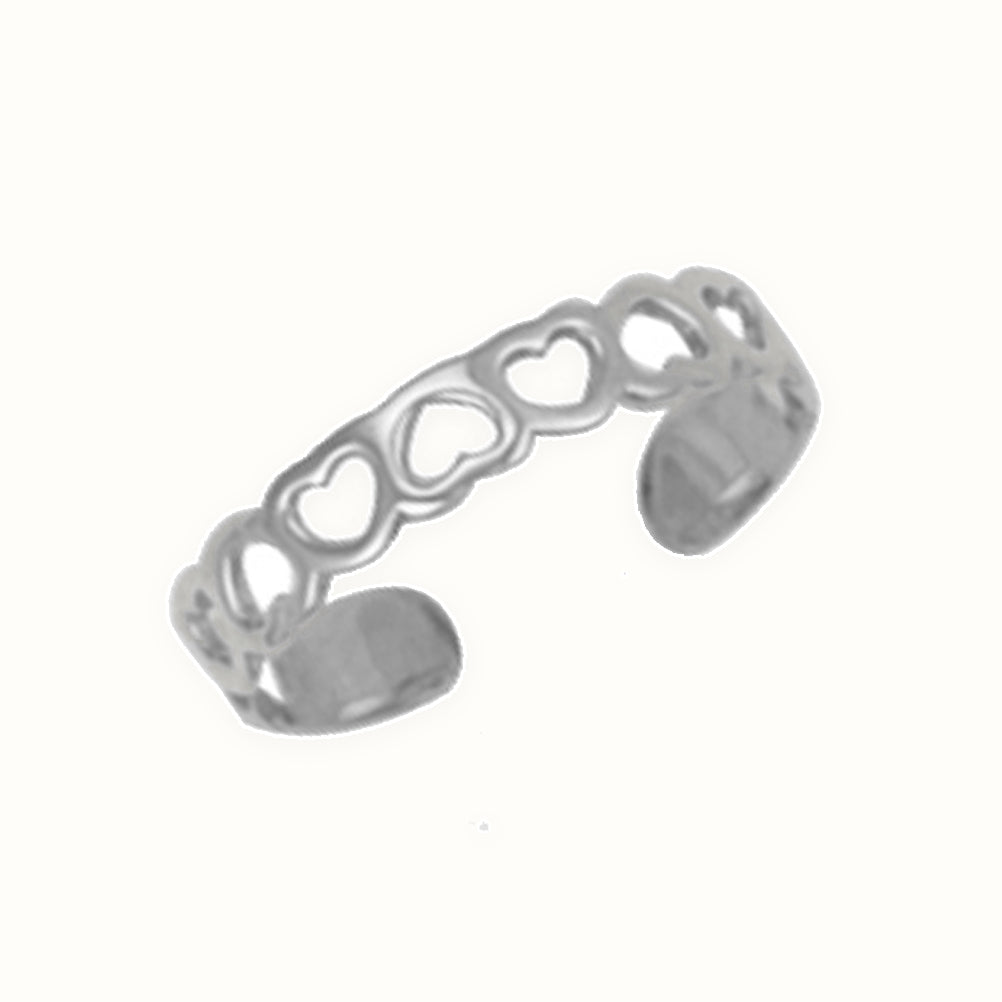 9ct Gold Cut-Out Hearts Toe Ring