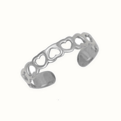 9ct Gold Cut-Out Hearts Toe Ring