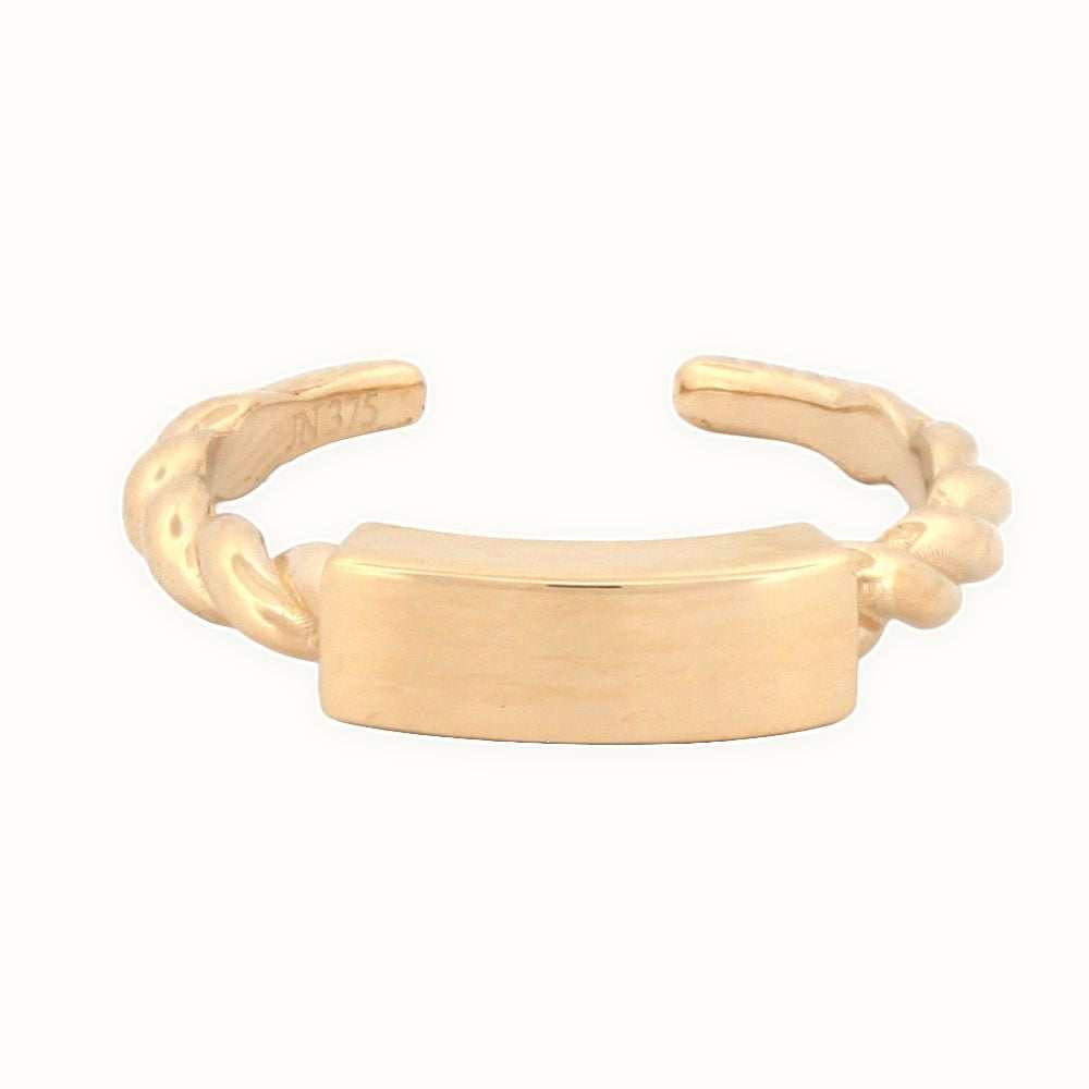 9ct Yellow Gold ID Plate Toe Ring
