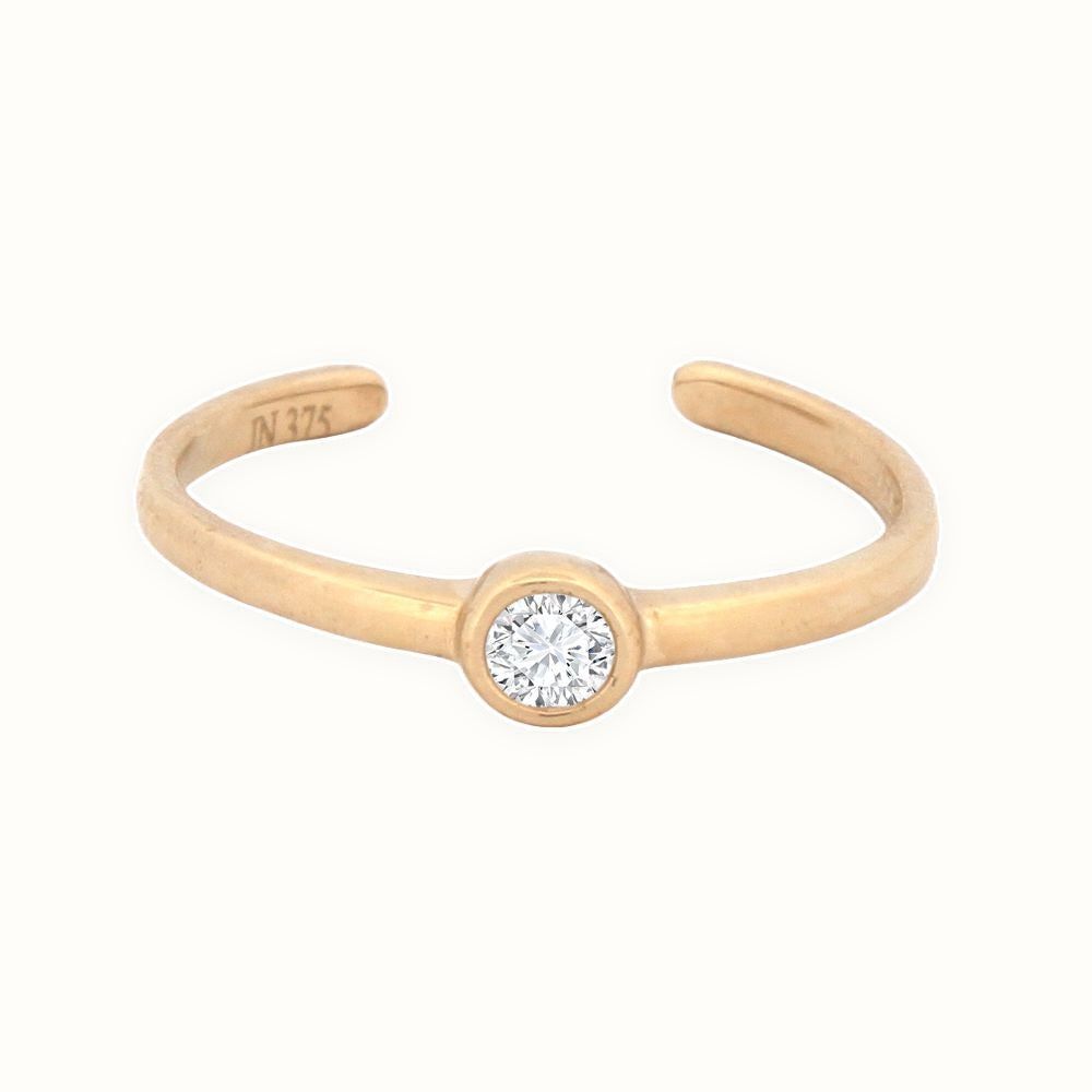 9ct Yellow Gold Cubic Zirconia Toe Ring