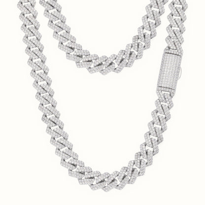 Sterling Silver CZ Set Cuban Chain 10.0mm – ABB201