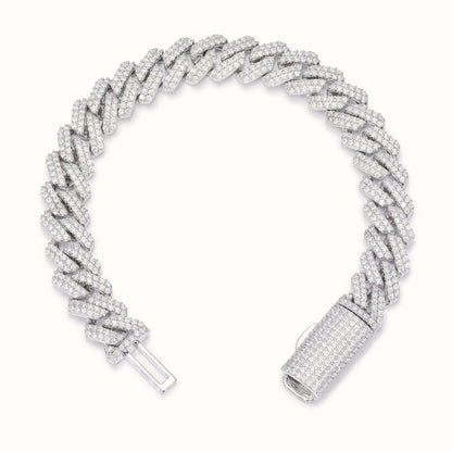 Sterling Silver CZ Set Cuban Bracelet 10.0mm – ABB201