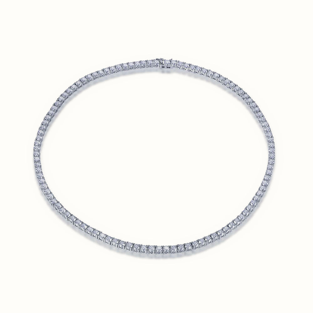 Sterling Silver CZ Set Tennis Necklace 4.0mm 17 Inch – ABB208
