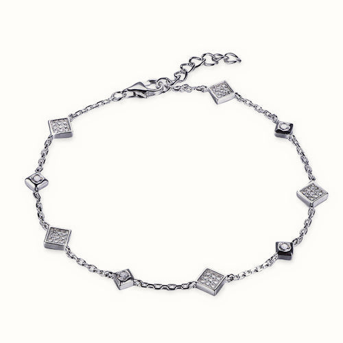 Sterling Silver Rhodium Plated CZ Set Bracelet – ABB227