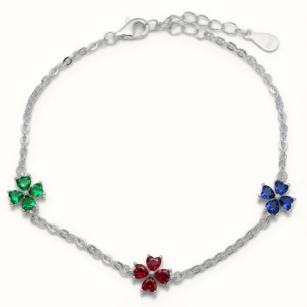 Sterling Silver Mystic Topaz Flower Bracelet – ABB263