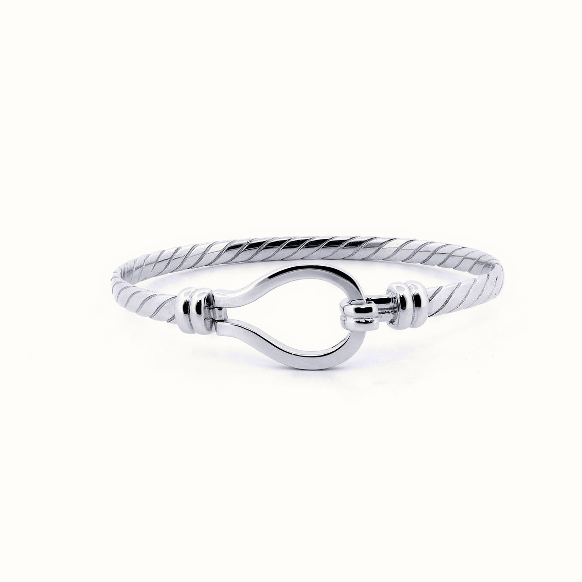 Sterling Silver Ladies Twisted Wire Stirrup Bangle – ABG065