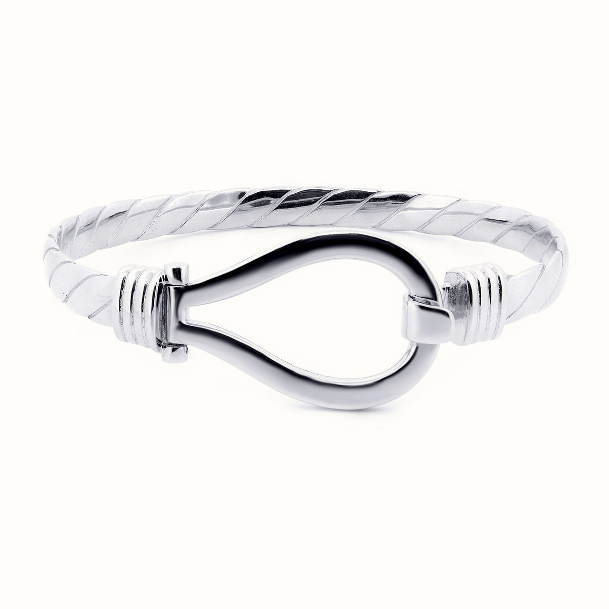 Sterling Silver Gents Twisted Wire Stirrup Bangle – ABG067
