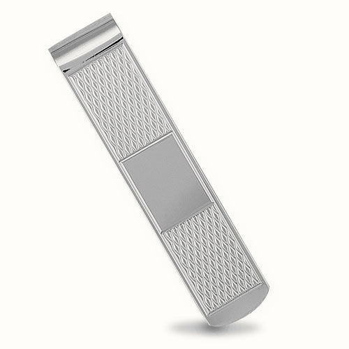 Sterling Silver Natural Diamond Pattern Money Clip – ACL016