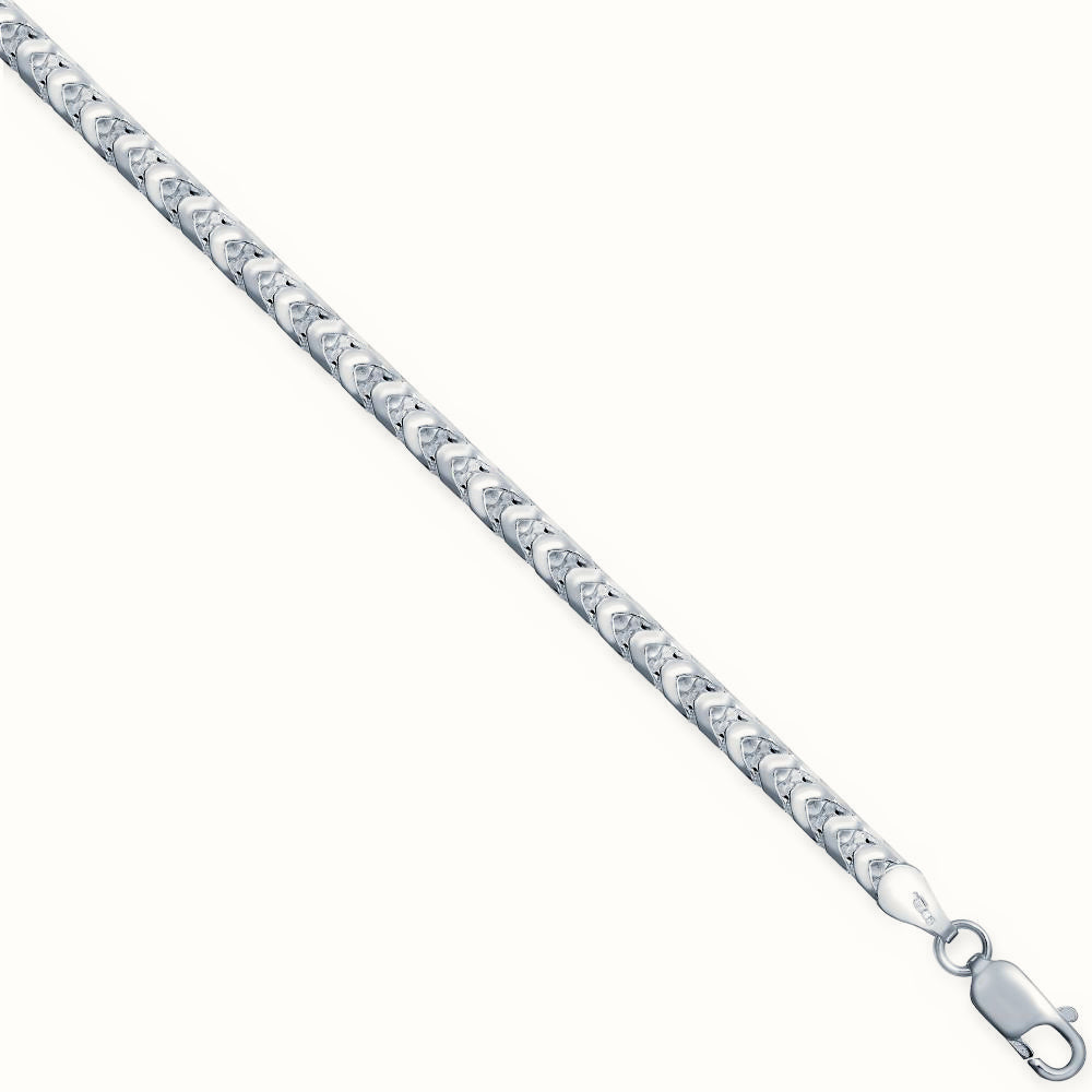 Sterling Silver Square Franco 3.7mm Gauge Chain – ACN022C