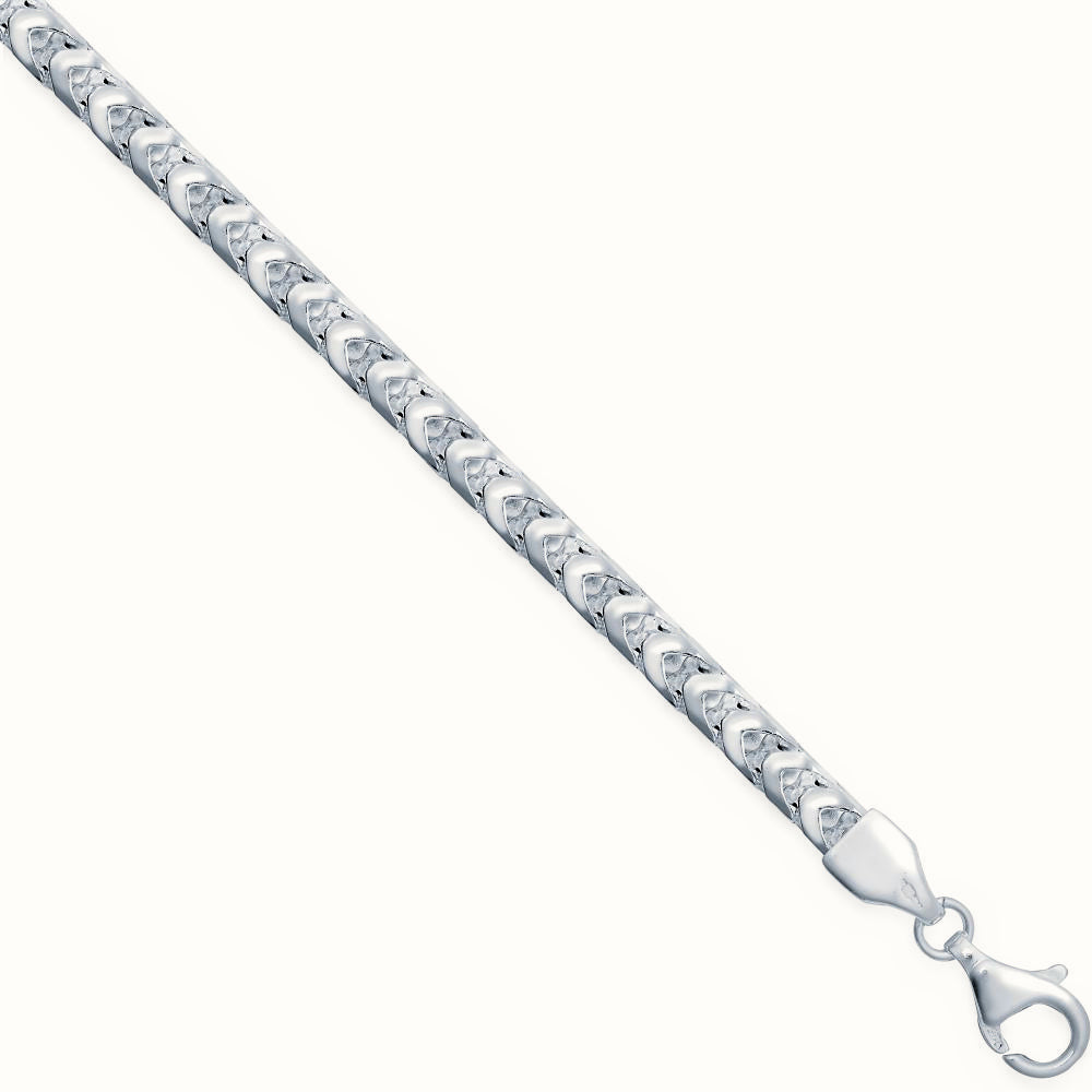 Sterling Silver Square Franco 4.4mm Gauge Chain – ACN022D