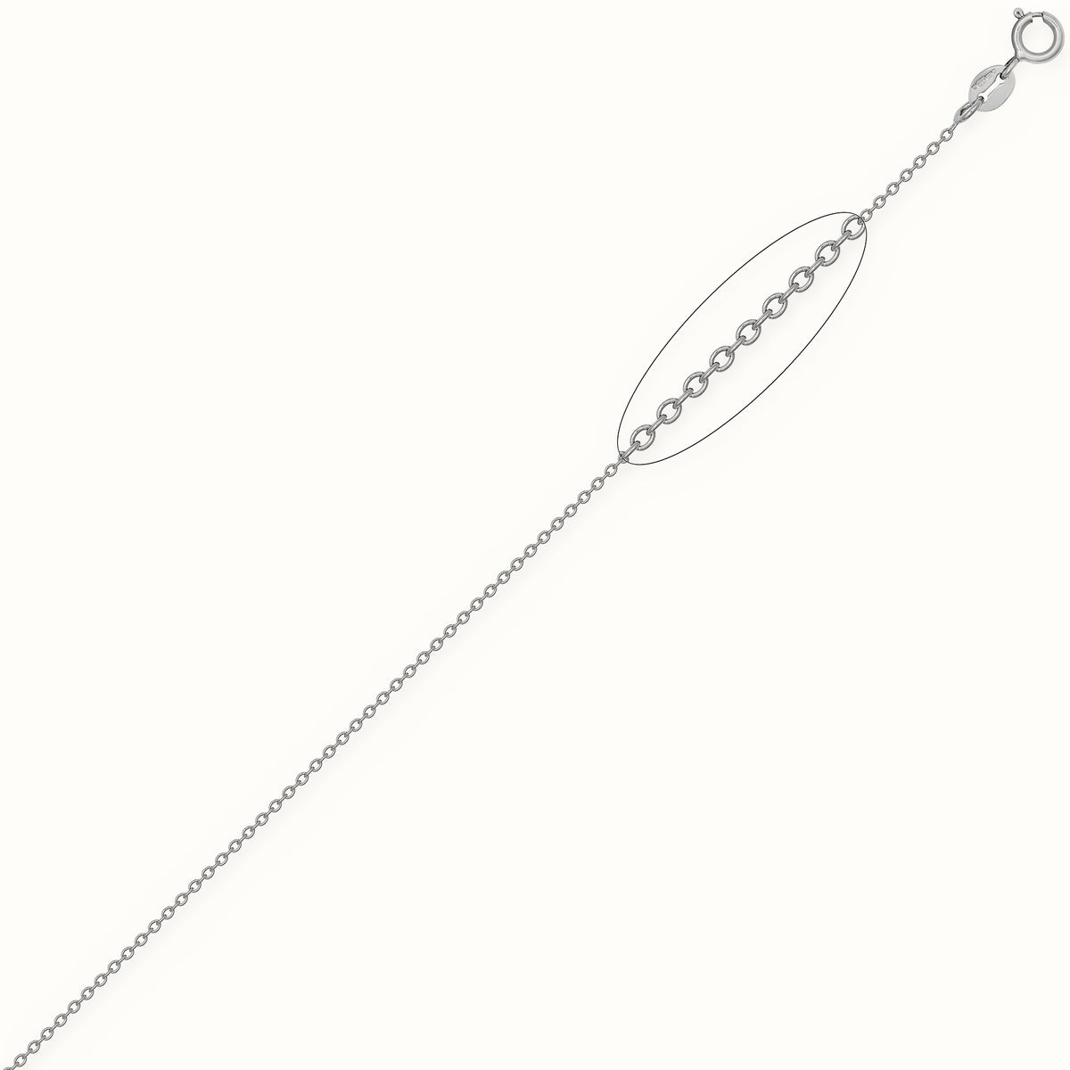 Sterling Silver Rhodium Plated Rolo Extender Chain – ACN044A
