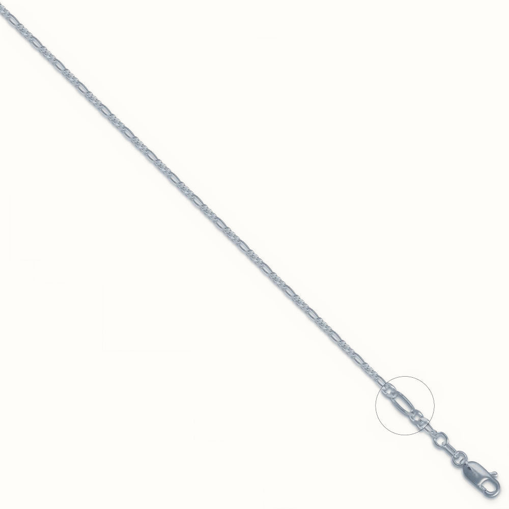 Sterling Silver Figaro Chain 3+1 1.5mm – ACN047A