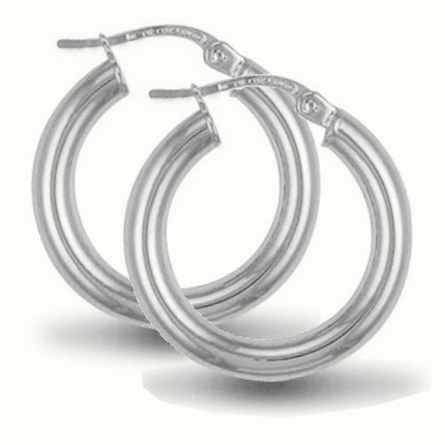 Sterling Silver 3mm polished creole Hoop Earrings – AER006A